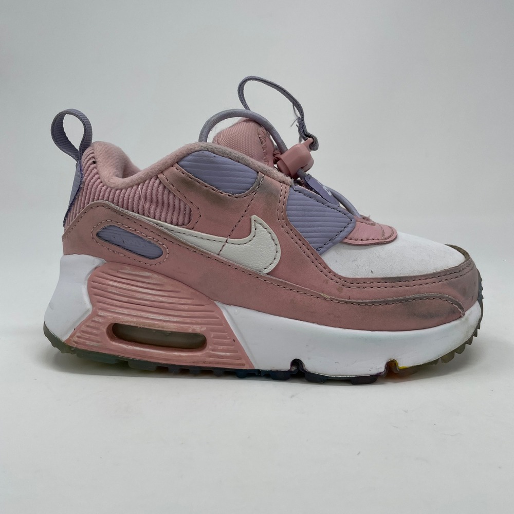 Nike Air Max 90 Toggle SE Pink Purple Graffiti Toddler Shoes 9C DH9571-600 Read - Picture 2 of 10